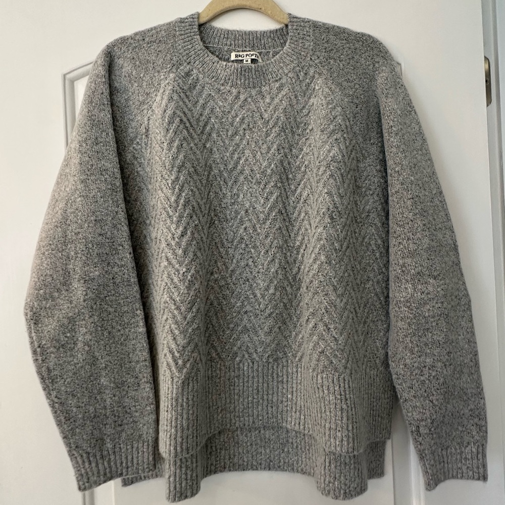 Rag Poets Size M Gray Sweater